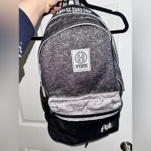 PINK Victoria's Secret Gray and Black Backpack